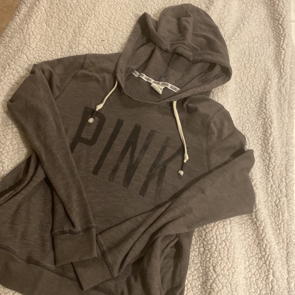 VS PINK Gray Lightweight Hoodie M
